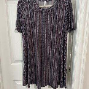 BCBGeneration Navy and Red Striped Mini Dress